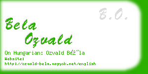 bela ozvald business card